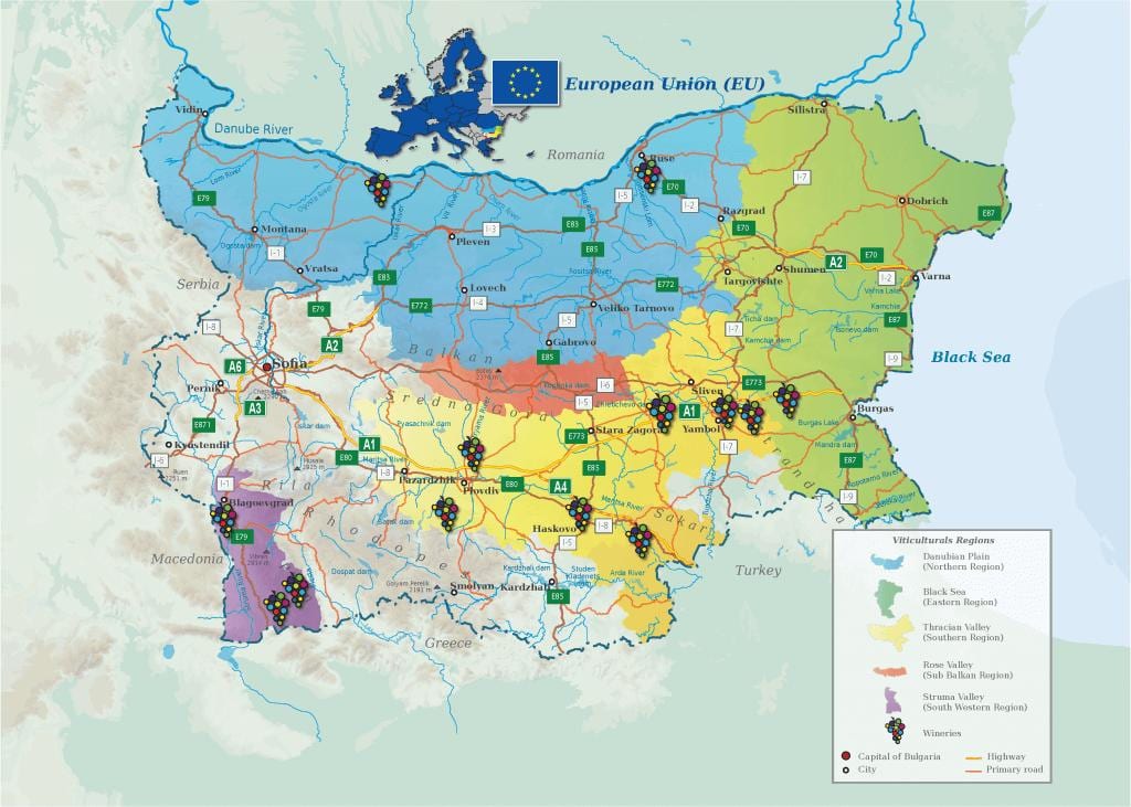 ramani ya bulgariska mvinyo