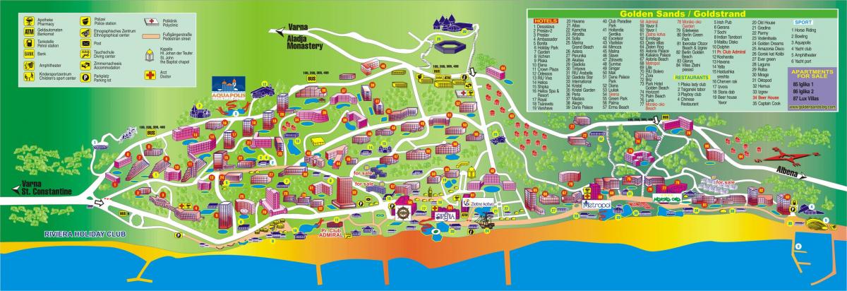 golden pwani Bulgaria ramani