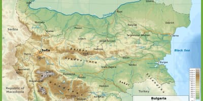 Bulgaria topographic ramani