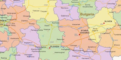 Ramani ya Bulgaria kisiasa