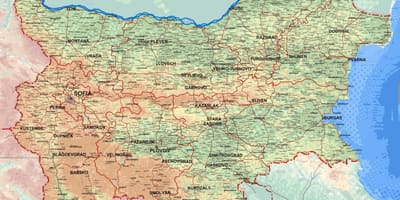 Ramani ya kina ramani ya Bulgaria